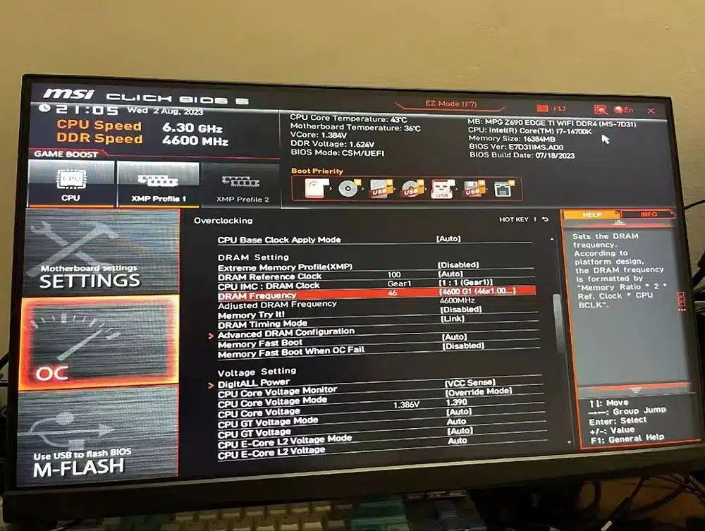 i7 14700K Makes History with 6.5 GHz at 43º C